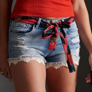 Superdry Lace Hot Short Size 27 (denim)